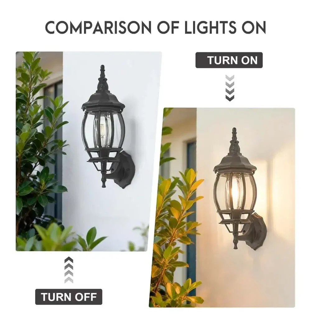2-Pack Waterproof Aluminum Outdoor Light Fixture Exterior Porch Lights Outdoor W